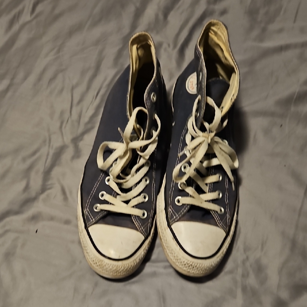 Converse Blue High-Tops with White Soles